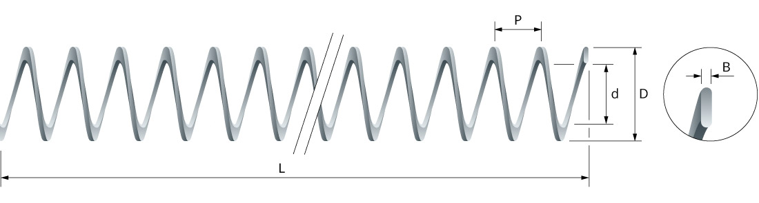 Drawing of spring turbulators for boilers and heat exchangers - Eurospiral